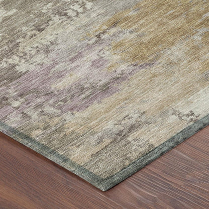 8' X 10' Taupe And Brown Abstract Washable Indoor Outdoor Area Rug HomeRoots