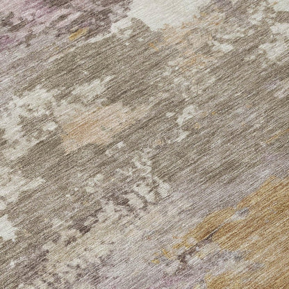 8' X 10' Taupe And Brown Abstract Washable Indoor Outdoor Area Rug HomeRoots