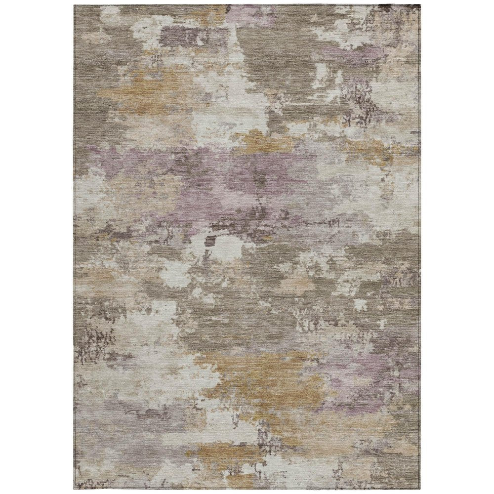 9' X 12' Taupe And Brown Abstract Washable Indoor Outdoor Area Rug — view 8
