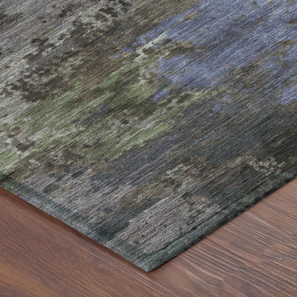 5' X 8' Brown And Graphite Abstract Washable Indoor Outdoor Area Rug HomeRoots