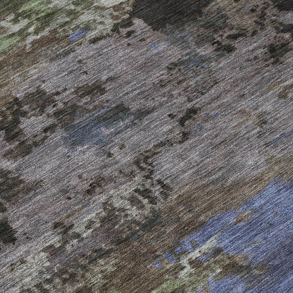 5' X 8' Brown And Graphite Abstract Washable Indoor Outdoor Area Rug HomeRoots