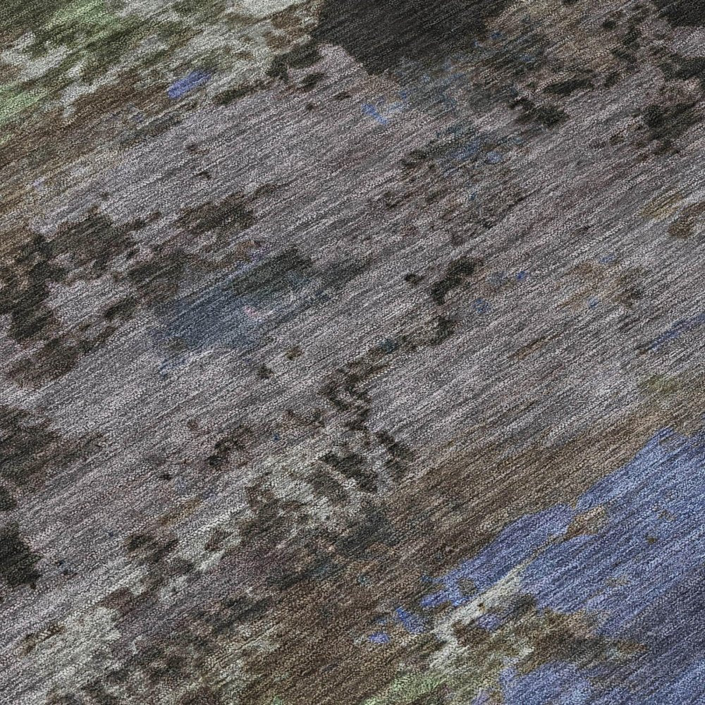 8' X 10' Brown And Graphite Abstract Washable Indoor Outdoor Area Rug — view 3