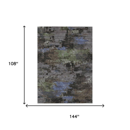 9' X 12' Brown And Graphite Abstract Washable Indoor Outdoor Area Rug HomeRoots