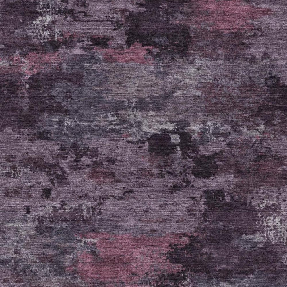 3' X 5' Eggplant And Purple Abstract Washable Indoor Outdoor Area Rug — view 7