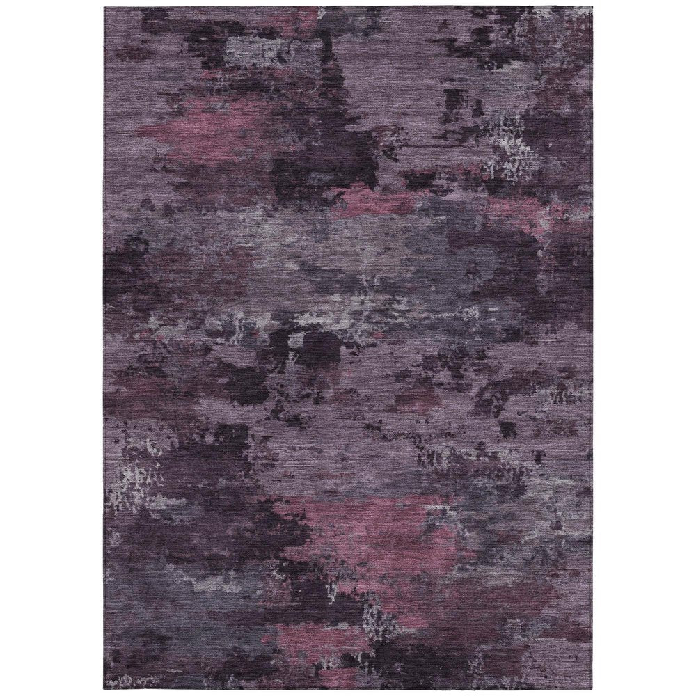 3' X 5' Eggplant And Purple Abstract Washable Indoor Outdoor Area Rug — view 8