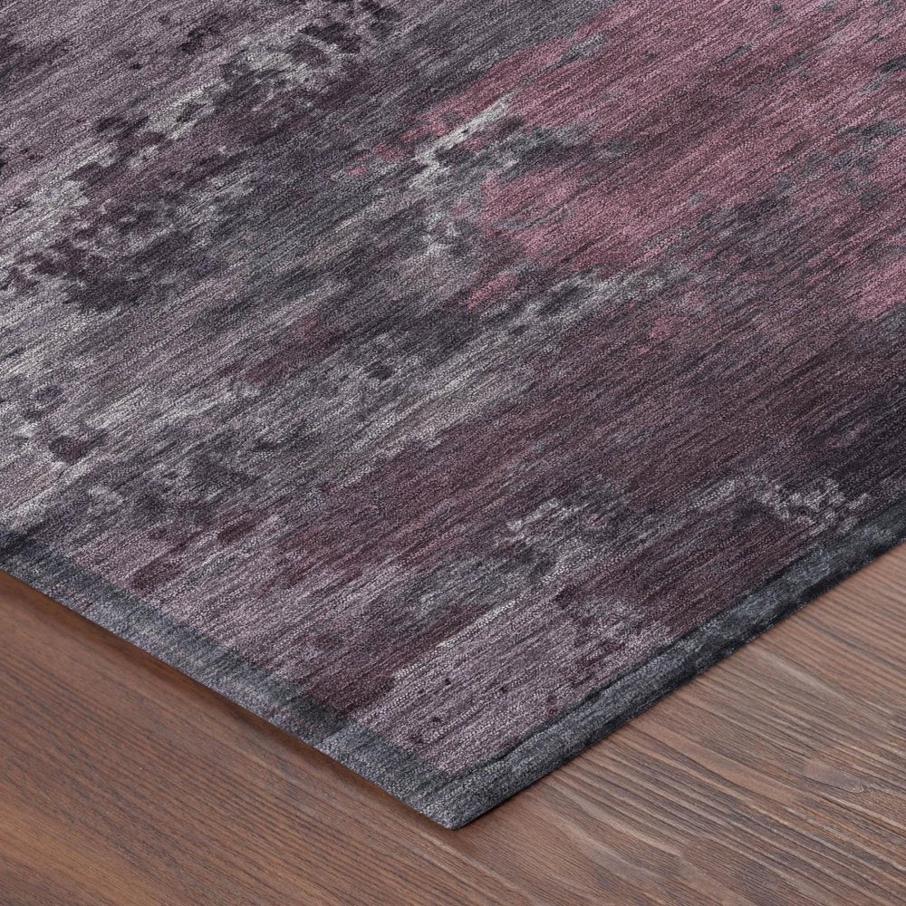 10' X 14' Eggplant And Purple Abstract Washable Indoor Outdoor Area Rug — view 2