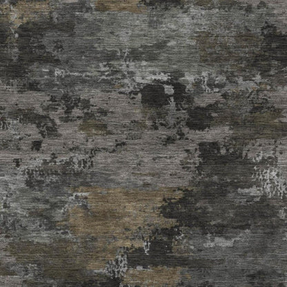 5' X 8' Pewter And Gray Abstract Washable Indoor Outdoor Area Rug