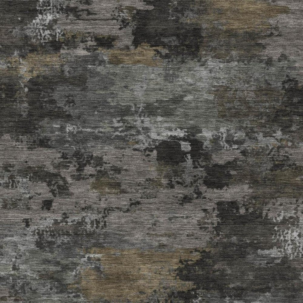 5' X 8' Pewter And Gray Abstract Washable Indoor Outdoor Area Rug