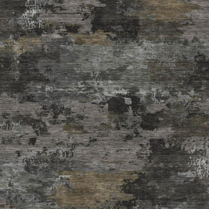 5' X 8' Pewter And Gray Abstract Washable Indoor Outdoor Area Rug