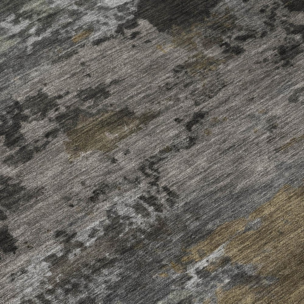 5' X 8' Pewter And Gray Abstract Washable Indoor Outdoor Area Rug HomeRoots