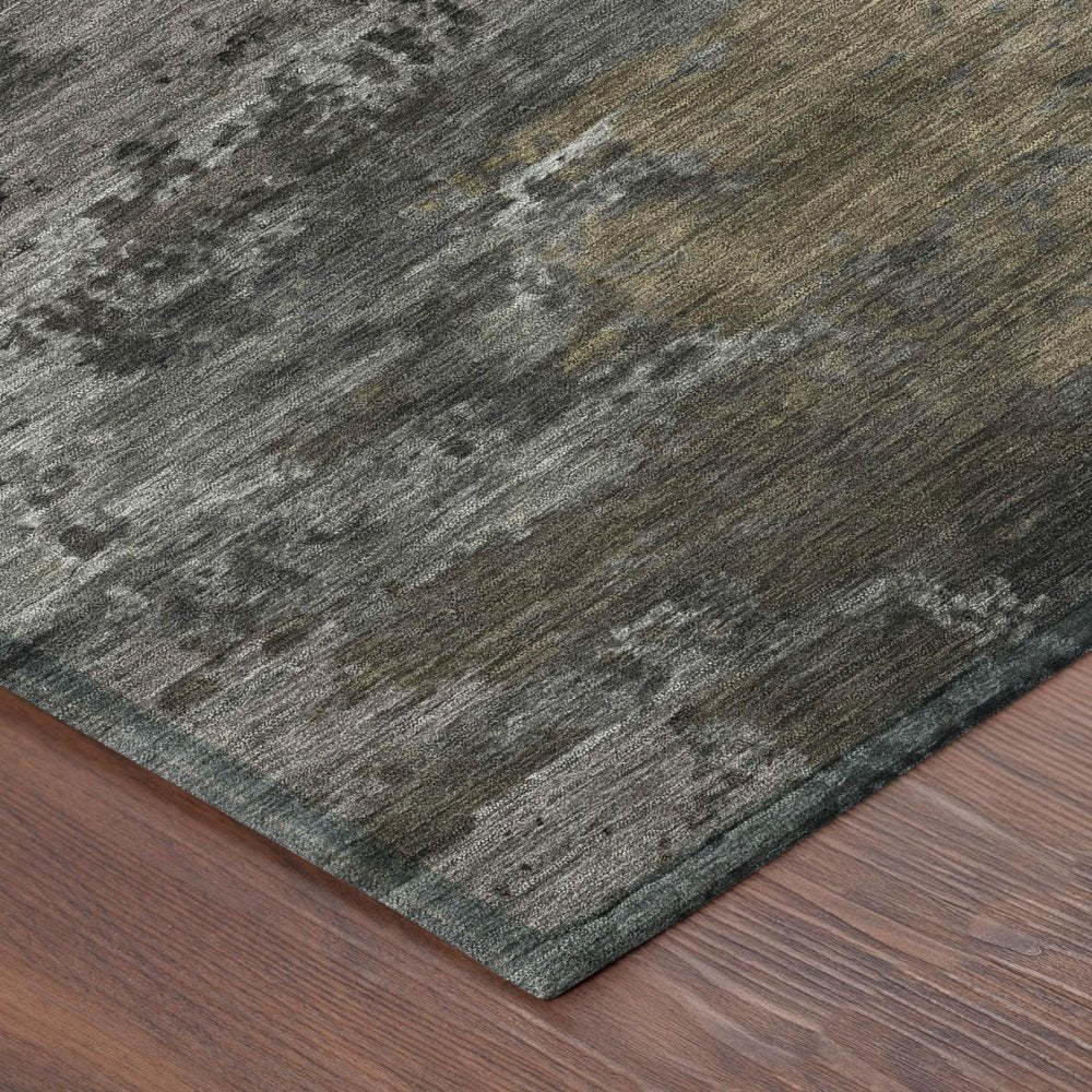 8' X 10' Pewter And Gray Abstract Washable Indoor Outdoor Area Rug — view 2