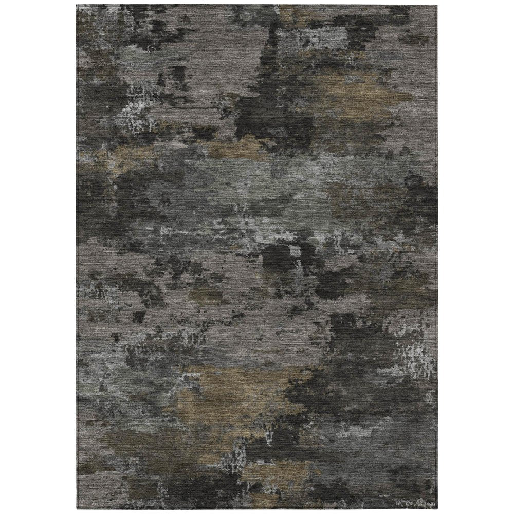10' X 14' Pewter And Gray Abstract Washable Indoor Outdoor Area Rug — view 1