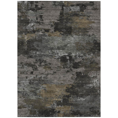 10' X 14' Pewter And Gray Abstract Washable Indoor Outdoor Area Rug HomeRoots