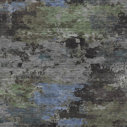 5' X 8' Taupe And Brown Abstract Washable Indoor Outdoor Area Rug