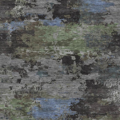 5' X 8' Taupe And Brown Abstract Washable Indoor Outdoor Area Rug