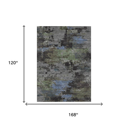 10' X 14' Taupe And Brown Abstract Washable Indoor Outdoor Area Rug HomeRoots