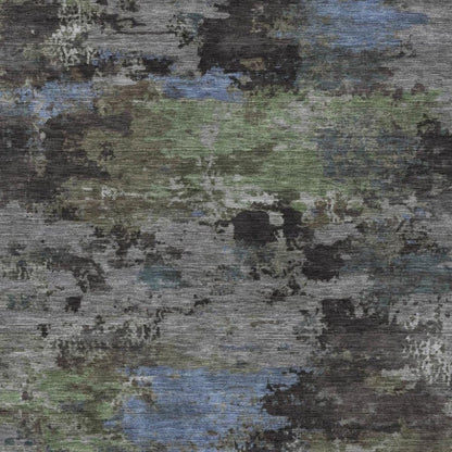 10' X 14' Taupe And Brown Abstract Washable Indoor Outdoor Area Rug