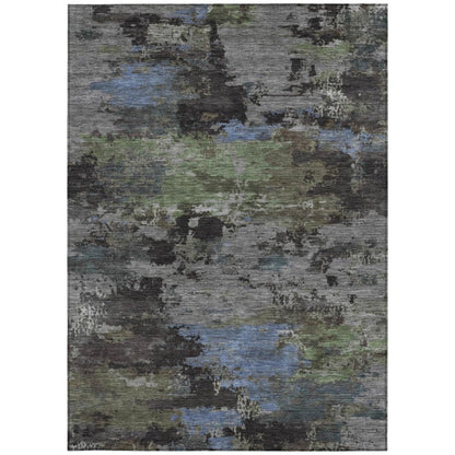 10' X 14' Taupe And Brown Abstract Washable Indoor Outdoor Area Rug