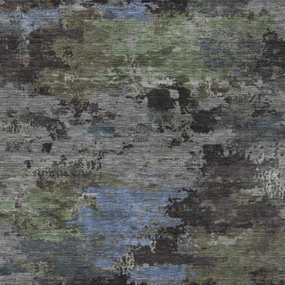 10' X 14' Taupe And Brown Abstract Washable Indoor Outdoor Area Rug