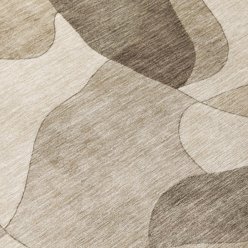 10' X 14' Beige And Brown Abstract Washable Indoor Outdoor Area Rug HomeRoots