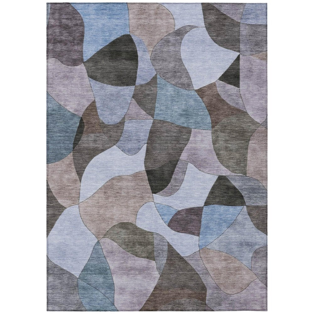 8' X 10' Brown And Graphite Abstract Washable Indoor Outdoor Area Rug HomeRoots