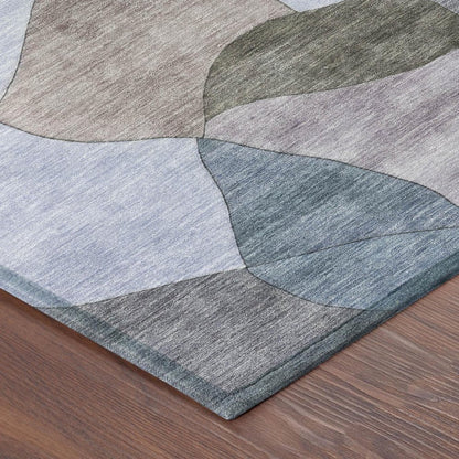 9' X 12' Brown And Graphite Abstract Washable Indoor Outdoor Area Rug HomeRoots