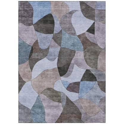 10' X 14' Brown And Graphite Abstract Washable Indoor Outdoor Area Rug HomeRoots