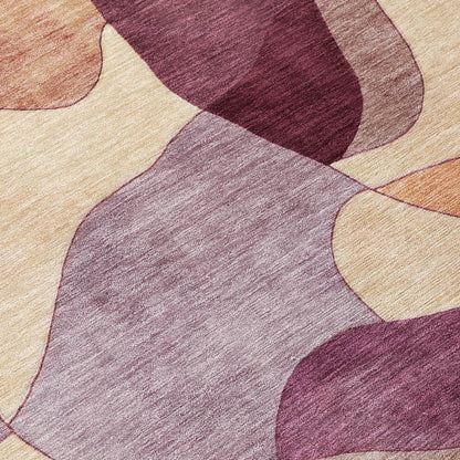 8' X 10' Merlot And Red Abstract Washable Indoor Outdoor Area Rug HomeRoots