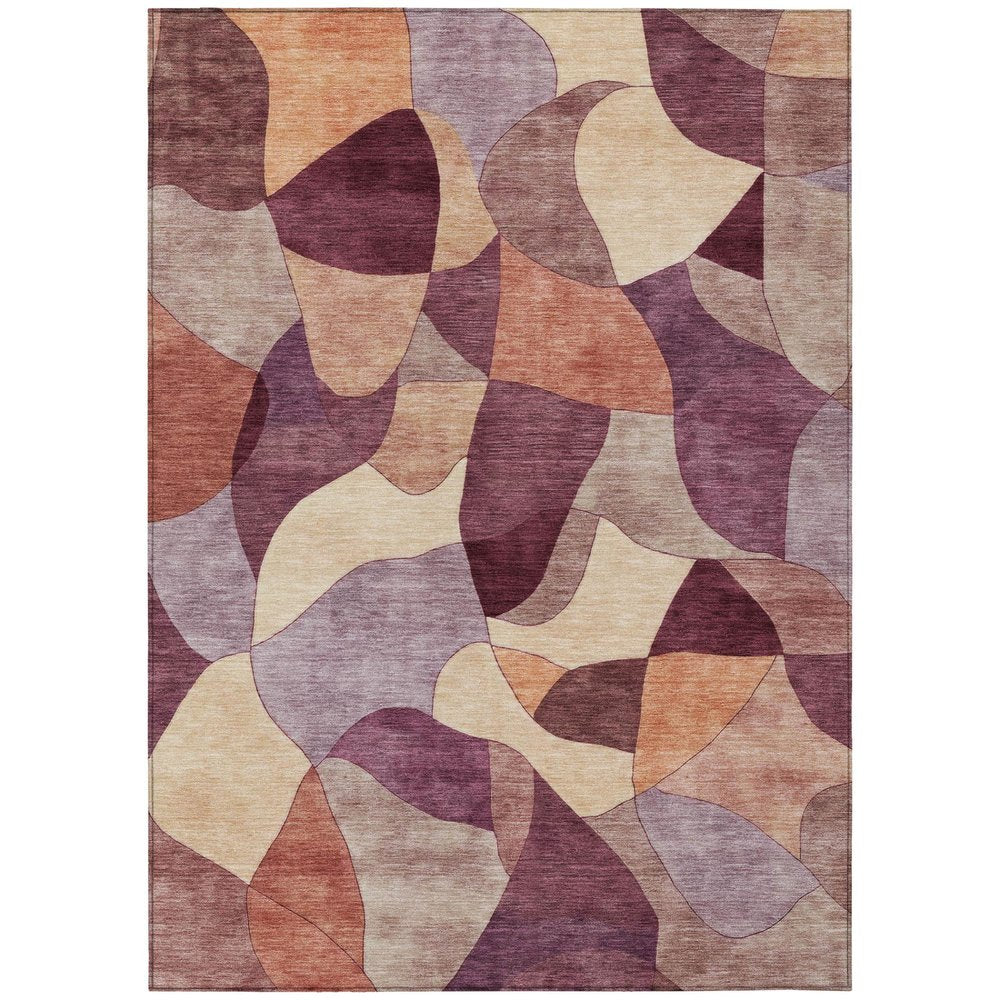 10' X 14' Merlot And Red Abstract Washable Indoor Outdoor Area Rug HomeRoots