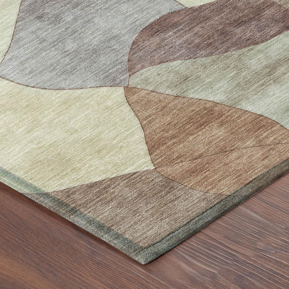 3' X 5' Orange And Chocolate Abstract Washable Indoor Outdoor Area Rug HomeRoots