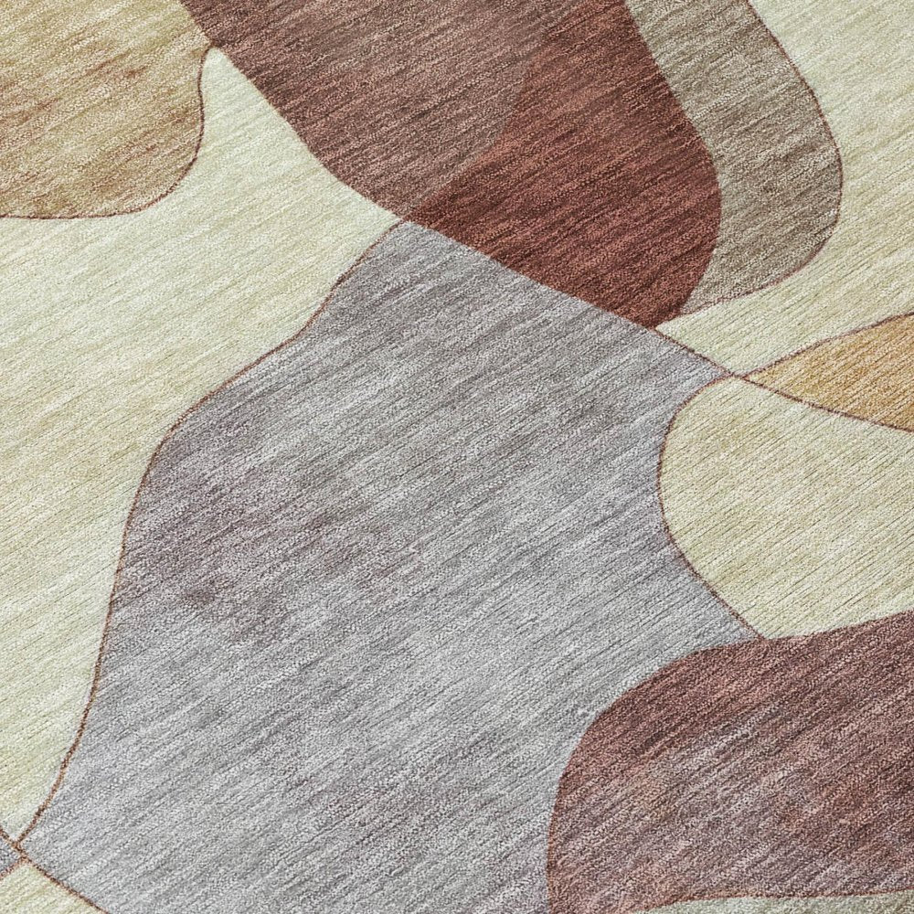 8' X 10' Orange And Chocolate Abstract Washable Indoor Outdoor Area Rug HomeRoots