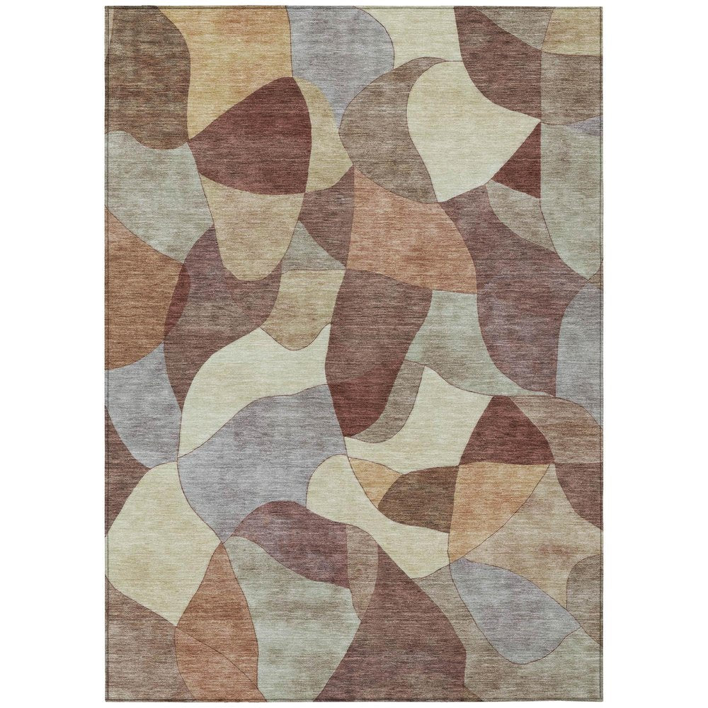 10' X 14' Orange And Chocolate Abstract Washable Indoor Outdoor Area Rug HomeRoots