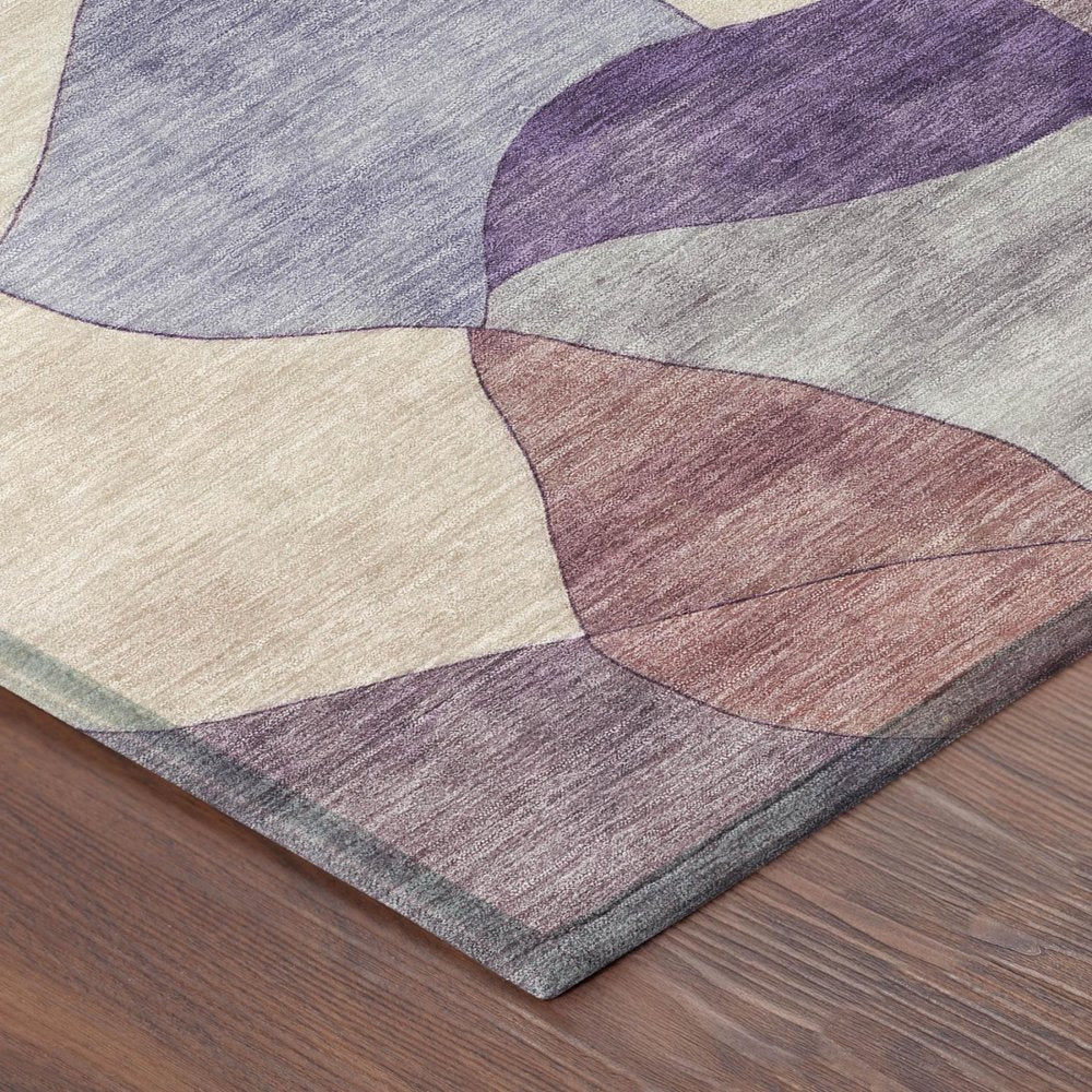 3' X 5' Plum And Purple Abstract Washable Indoor Outdoor Area Rug HomeRoots