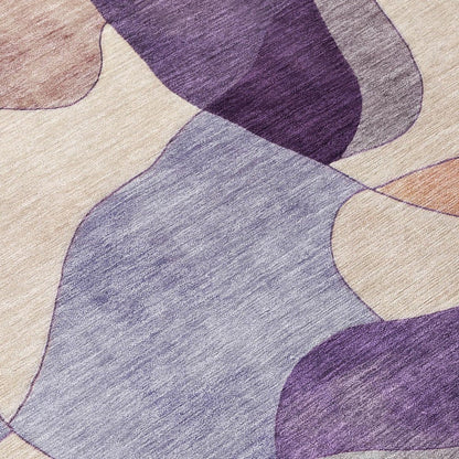 5' X 8' Plum And Purple Abstract Washable Indoor Outdoor Area Rug HomeRoots