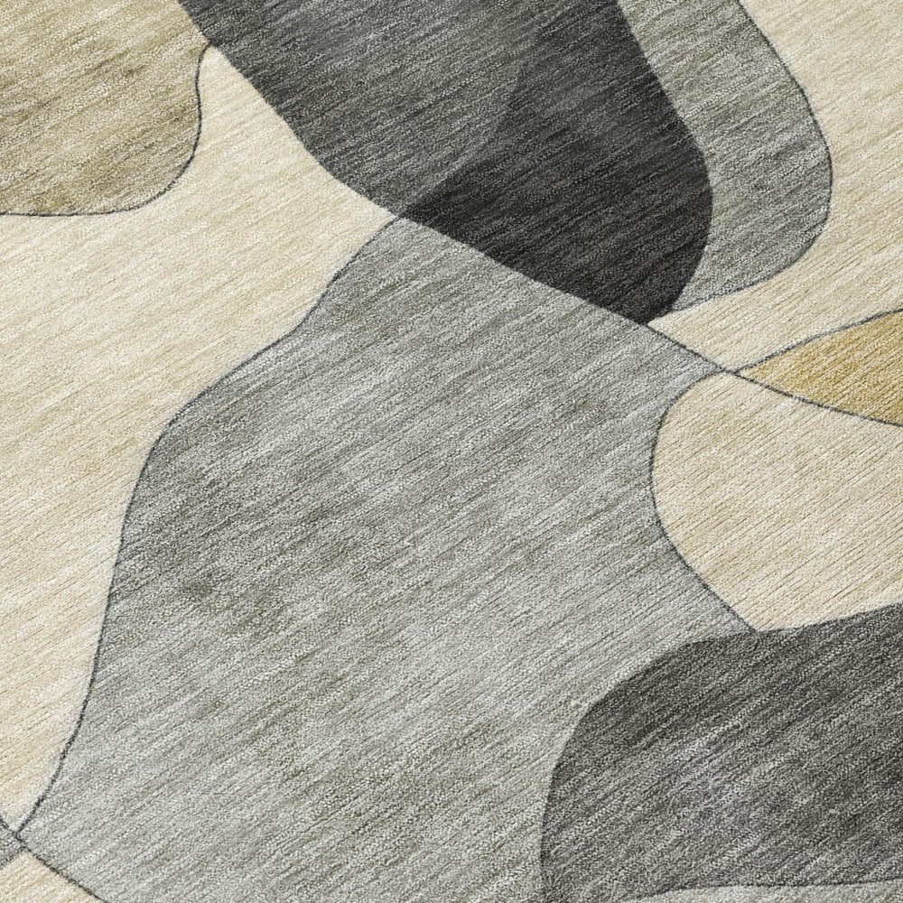 8' X 10' Pewter And Gray Abstract Washable Indoor Outdoor Area Rug HomeRoots