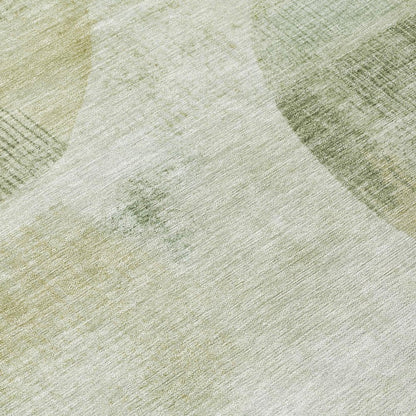 9' X 12' Green And Ivory Geometric Washable Indoor Outdoor Area Rug HomeRoots