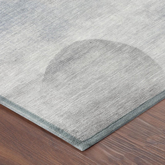 9' X 12' Blue And Silver Geometric Washable Indoor Outdoor Area Rug HomeRoots