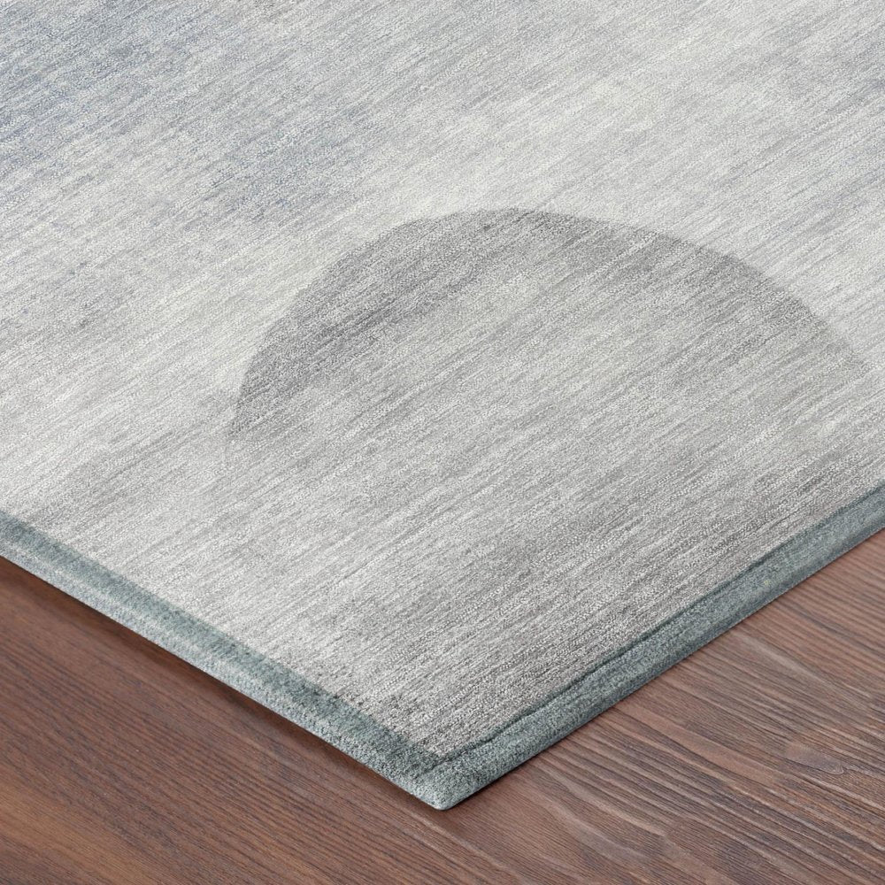9' X 12' Blue And Silver Geometric Washable Indoor Outdoor Area Rug HomeRoots