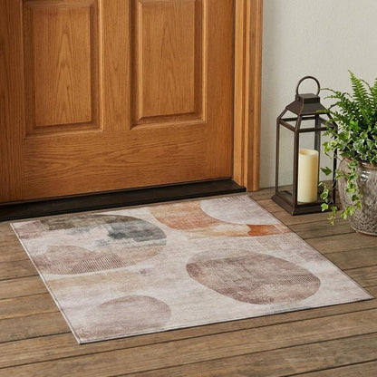 3' X 5' Copper And Orange Geometric Washable Indoor Outdoor Area Rug HomeRoots