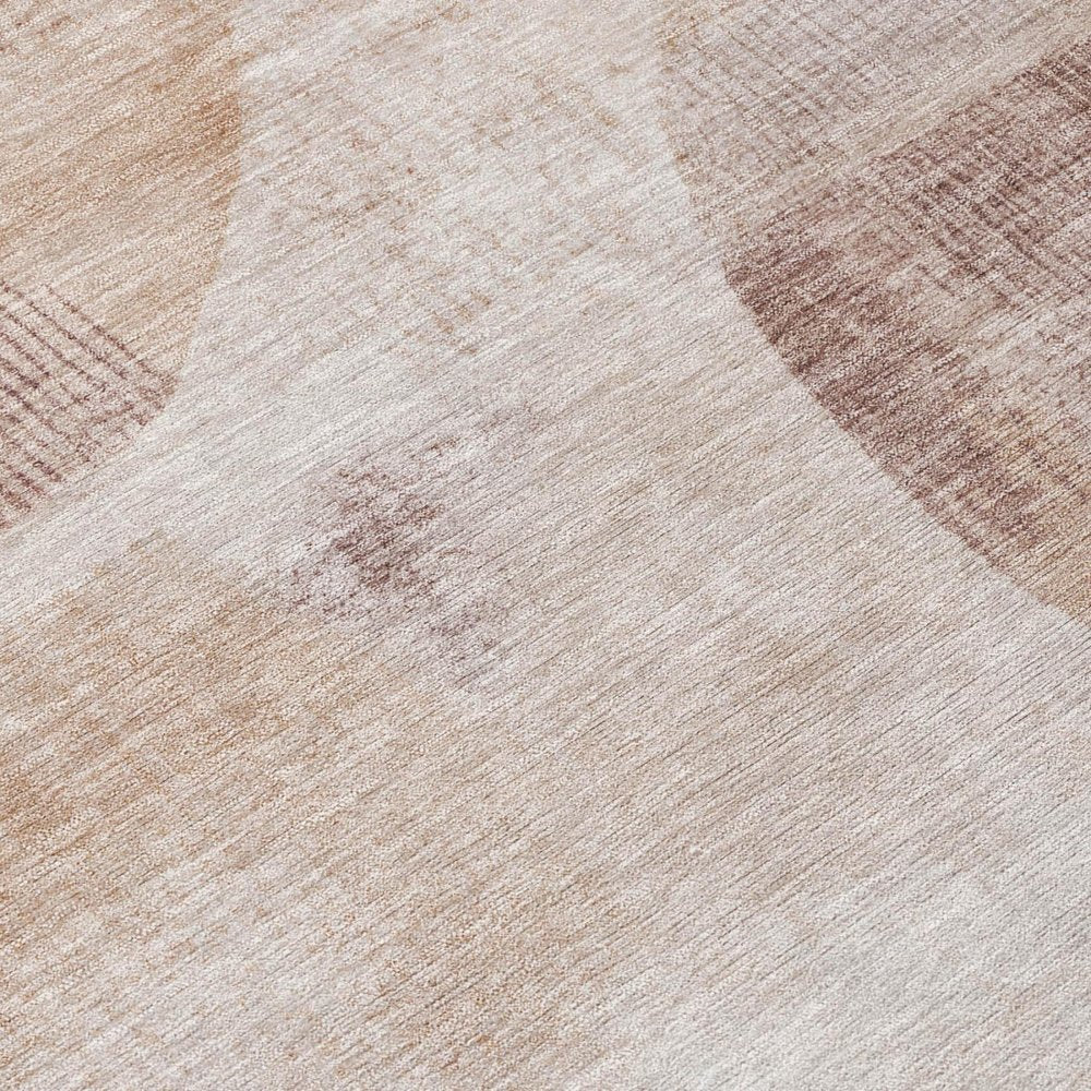 3' X 5' Copper And Orange Geometric Washable Indoor Outdoor Area Rug HomeRoots