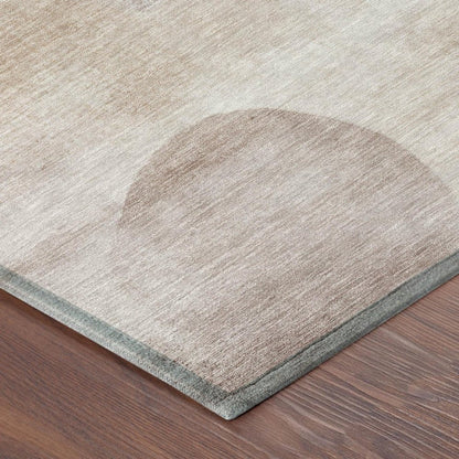 5' X 8' Copper And Orange Geometric Washable Indoor Outdoor Area Rug HomeRoots