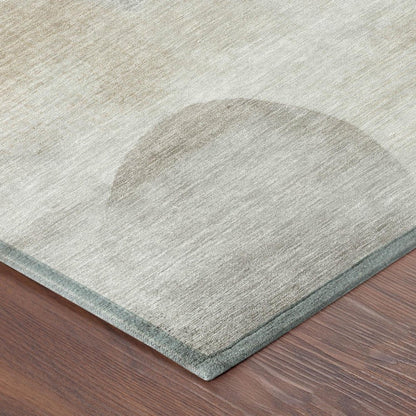 5' X 8' Ivory And Silver Geometric Washable Indoor Outdoor Area Rug HomeRoots
