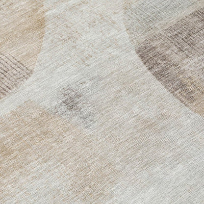 5' X 8' Ivory And Silver Geometric Washable Indoor Outdoor Area Rug HomeRoots