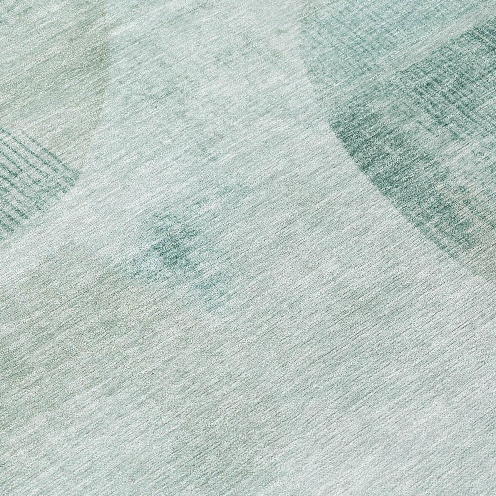 8' X 10' Teal Blue And Silver Geometric Washable Indoor Outdoor Area Rug HomeRoots