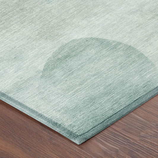 9' X 12' Teal Blue And Silver Geometric Washable Indoor Outdoor Area Rug HomeRoots