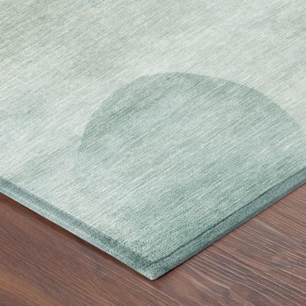 10' X 14' Teal Blue And Silver Geometric Washable Indoor Outdoor Area Rug HomeRoots
