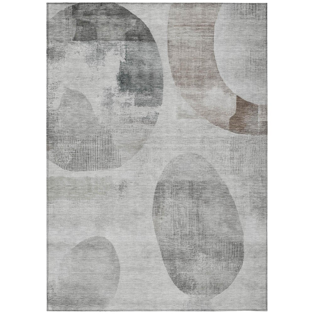 5' X 8' Taupe And Brown Geometric Washable Indoor Outdoor Area Rug HomeRoots