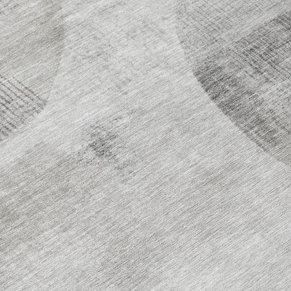 8' Taupe And Brown Round Geometric Washable Indoor Outdoor Area Rug HomeRoots