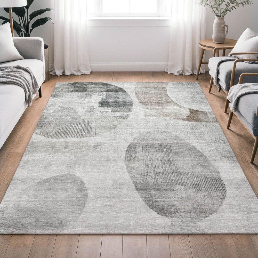 8' X 10' Taupe And Brown Geometric Washable Indoor Outdoor Area Rug HomeRoots