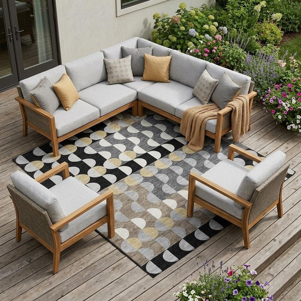 10' X 14' Black And Silver Geometric Washable Indoor Outdoor Area Rug HomeRoots